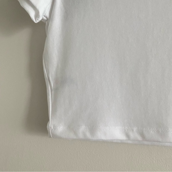 WILD FABLE NWT Baby Tee Shirt Crop White Stretch Crew Neck - Picture 6 of 12